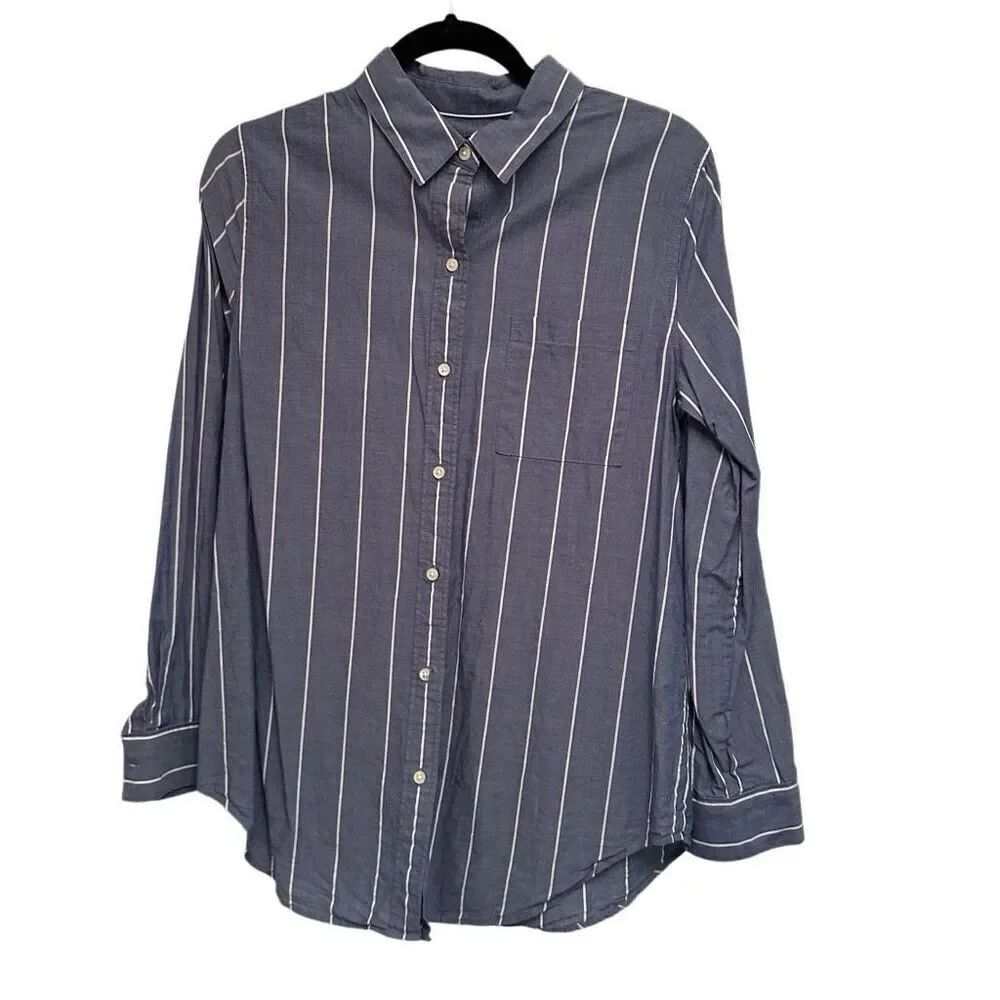 Banana Republic blue w/ white stripes button up- size s